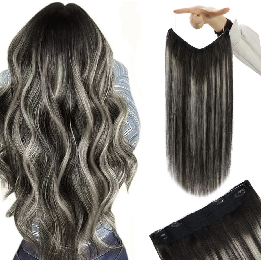 Trese de par deluxe Balayage Negru Natural / Grey Trese de par deluxe Balayage Negru Natural / Grey